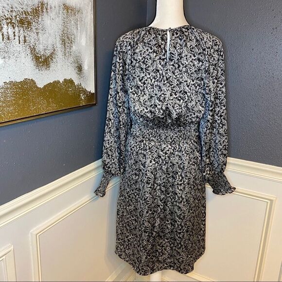 H By Halston Smocked Waist Poet Sleeve Dress - Picture 7 of 11